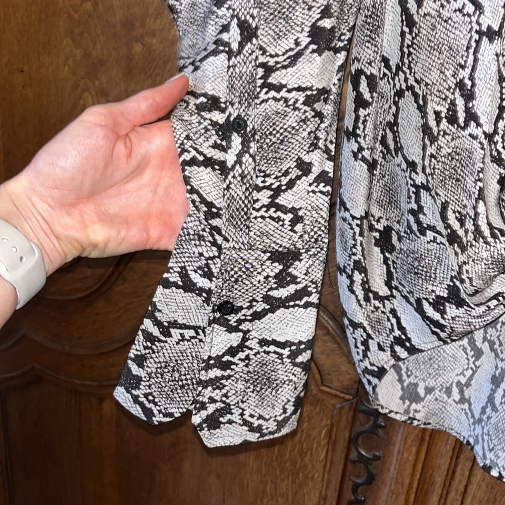 A.L.C. Silk Python Snakeskin Print Top - image 6